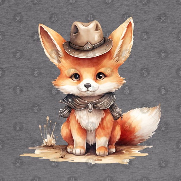 Red Fox Wearing a Cowboy Hat by Chromatic Fusion Studio